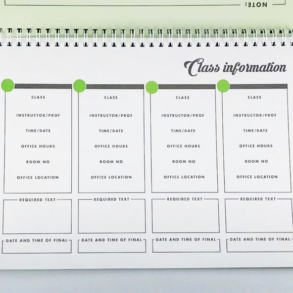 A4 One Semester Study Planner with Pen - Picture 3 of 8